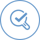 icon of magnifying class with checkmark